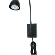 Benjara Metal Round Wall Reading Lamp with Plug In Switch- Black