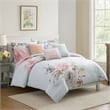 Benjara King Size 7 Piece Fabric Comforter Set with Floral Prints- Multicolor