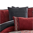 Benjara 10 Piece King Size Comforter Set with Medallion Print- Red and Blue