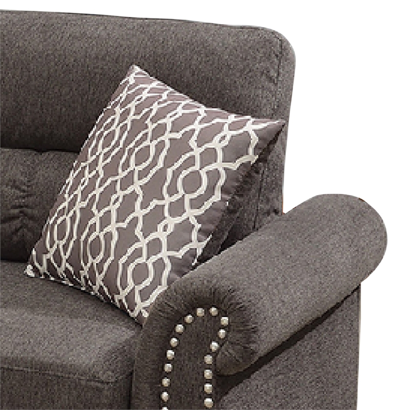 Benjara 2 Piece Contemporary Sectional Set with Tufted Back- Tan