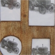 Benjara Rectangular Distressed Wooden Frame with 4 Photo Slots- Brown