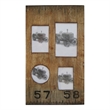 Benjara Rectangular Distressed Wooden Frame with 4 Photo Slots- Brown