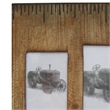 Benjara Rectangular Distressed Wooden Frame with 4 Photo Slots- Brown