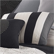 Benjara 7 Piece Queen Cotton Comforter Set with Geometric Print- Gray and Black
