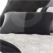 Benjara 7 Piece Queen Cotton Comforter Set with Geometric Print- Gray and Black