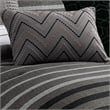 Benjara 10 Piece King Polyester Comforter Set with Striped Details- Black & Gray