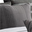 Benjara 10 Piece King Polyester Comforter Set with Striped Details- Black & Gray