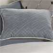 Benjara 7 Piece Queen Polyester Comforter Set with Geometric Design- Blue & Gray