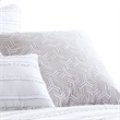 Benjara 6 Piece Queen Cotton Comforter Set with Frayed Edges- White and Gray