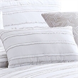 Benjara 6 Piece Queen Cotton Comforter Set with Frayed Edges- White and Gray