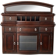 Benjara 5 Drawer Wooden Server with Mirror and 3 Door Storage- Brown