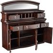 Benjara 5 Drawer Wooden Server with Mirror and 3 Door Storage- Brown