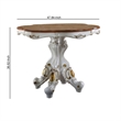 Benjara Scalloped Top Counter Table with Scrolled Pedestal Base- White and Brown
