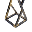 Benjara 19.5 Inches Stone Top Plant Stand with Geometric Base- Black and Gray