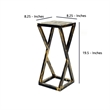 Benjara 19.5 Inches Stone Top Plant Stand with Geometric Base- Black and Gray