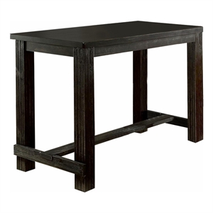 Benjara 72 Inches Rectangular Dining Table with Block Legs- Antique Black
