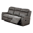Benjara Fabric Manual Motion Sofa with Pillow Top Arms- Gray