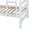 Benjara Wooden Twin Over Twin Bunk Bed with Attached Ladder- White