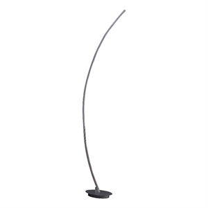 Benjara Floor LED Lamp with Metal Arched Design- Brushed Silver