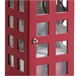 Benjara Telephone Booth Jewelry Box with 2 Drawers- Burgundy Red