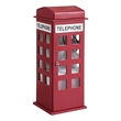 Benjara Telephone Booth Jewelry Box with 2 Drawers- Burgundy Red