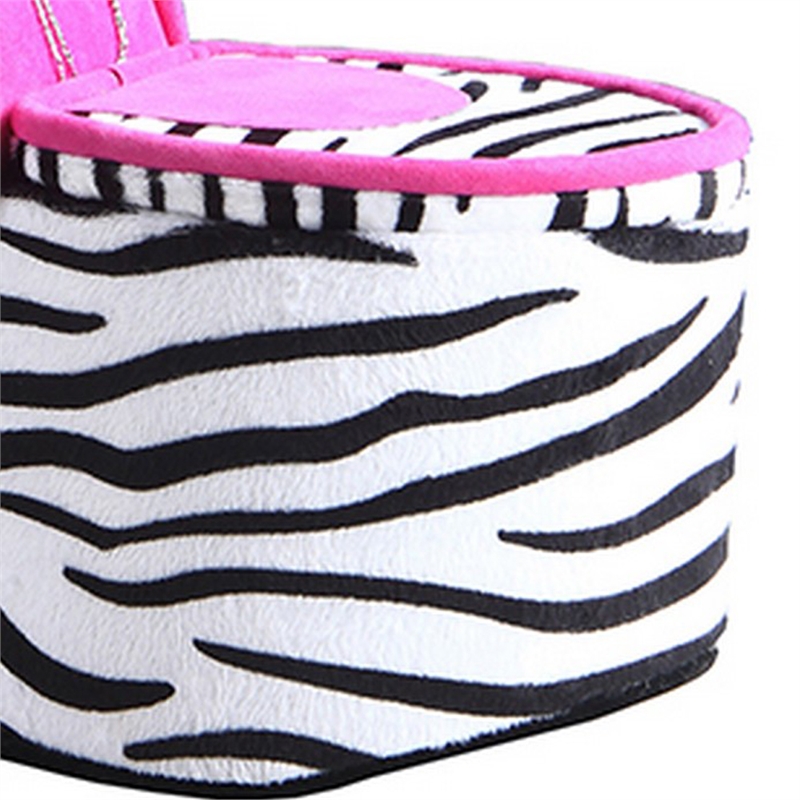 Benjara High Heel Zebra Shoe Jewelry Box with 3 Hooks- Multicolor