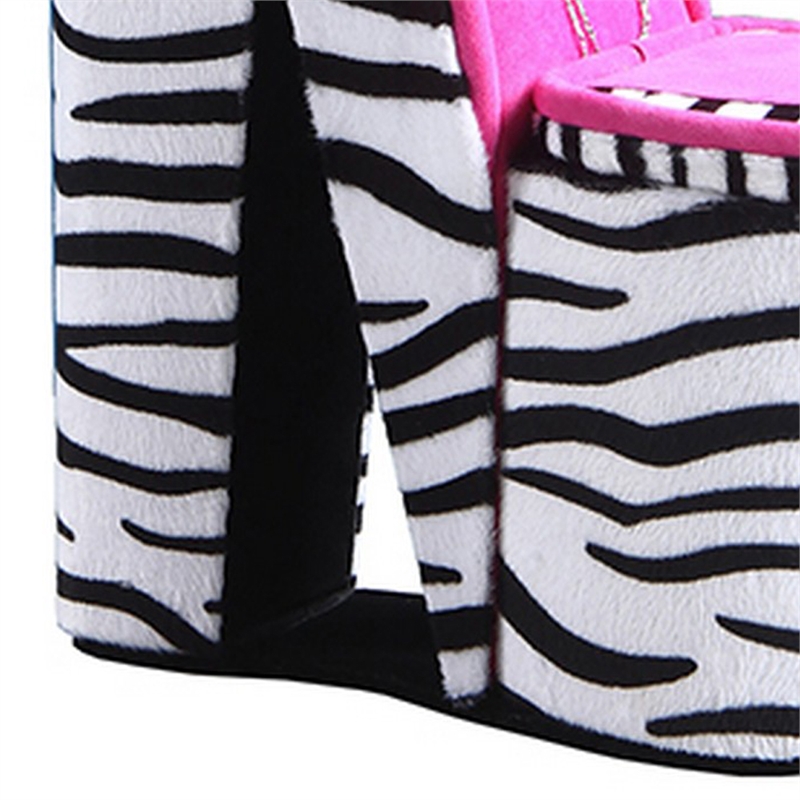 Benjara High Heel Zebra Shoe Jewelry Box with 3 Hooks- Multicolor