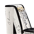 Benjara High Heel Script Shoe Jewelry Box with 3 Hooks- Beige and Black