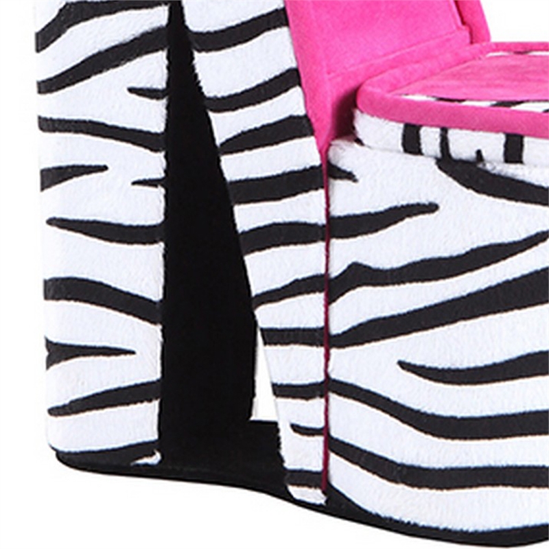 Benjara High Heel Zebra Shoe Jewelry Box with 2 Hooks- Multicolor