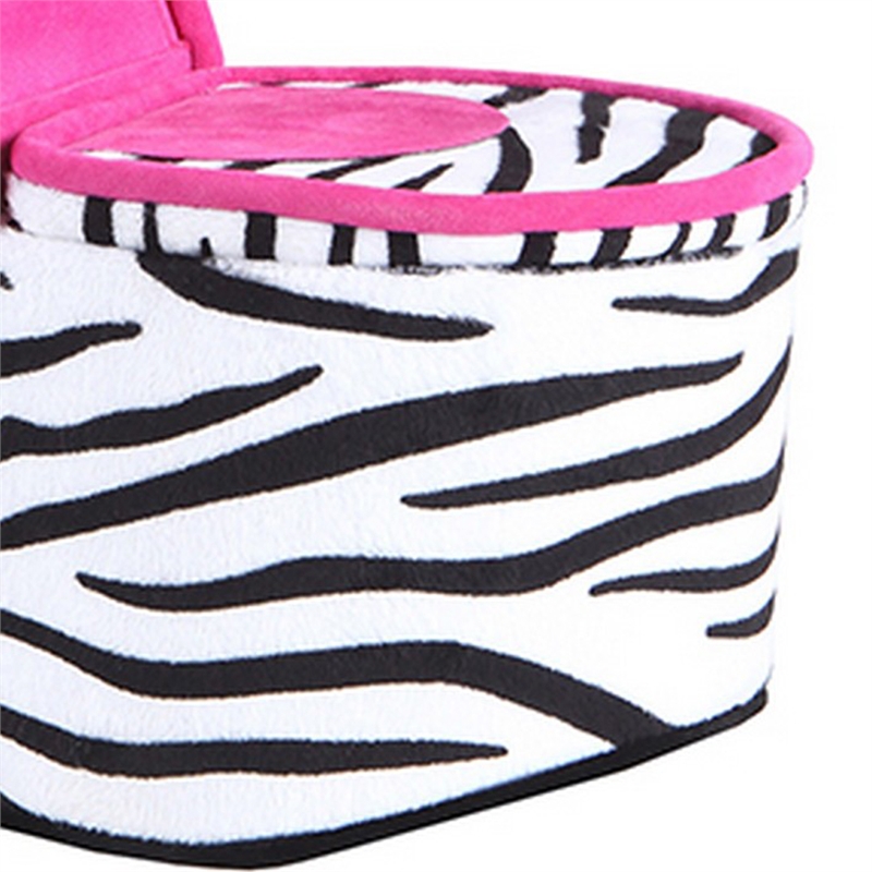 Benjara High Heel Zebra Shoe Jewelry Box with 2 Hooks- Multicolor