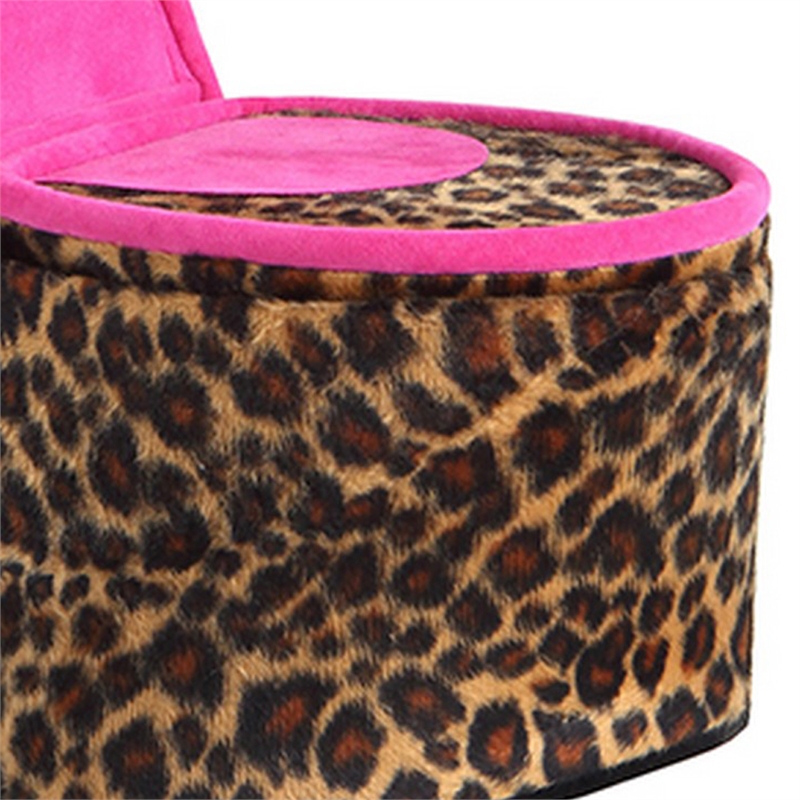 Benjara High Heel Cheetah Shoe Jewelry Box with 2 Hooks- Multicolor