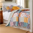 Benjara 3 Piece King Quilt Set with Floral Print- Multicolor