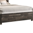 Benjara Queen Bed with Rustic Heavy Grain Details and 2 Attached Lanterns- Brown