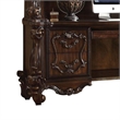 Benjara 76 Inches Scrolled and Molded Computer Desk with Hutch- Brown