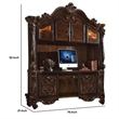 Benjara 76 Inches Scrolled and Molded Computer Desk with Hutch- Brown