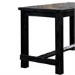 Benjara Rectangular Counter Height Table with Block Legs- Antique Black