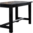 Benjara Rectangular Counter Height Table with Block Legs- Antique Black
