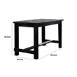 Benjara Rectangular Counter Height Table with Block Legs- Antique Black