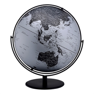 Benjara Globe Accent Decor with Inbuilt LED- Black and Gray