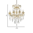 Benjara 8 Light Metal Chandelier with Crystal Accents- Gold