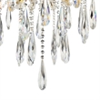 Benjara 8 Light Metal Chandelier with Crystal Accents- Gold