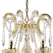 Benjara 8 Light Metal Chandelier with Crystal Accents- Gold