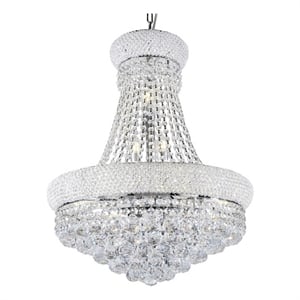 Benjara Crystal Ceiling Lamp with Chandelier Design Body- Clear