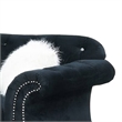 Benjara 93 Inches Nailhead Trim Velvet Sofa with Crystal Tufting- Black