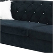 Benjara 93 Inches Nailhead Trim Velvet Sofa with Crystal Tufting- Black