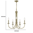 Benjara Metal Chandelier with 5 Candelabra Holders- Gold