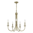 Benjara Metal Chandelier with 5 Candelabra Holders- Gold