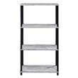 Benjara 4 Tier Design Bookshelf with Metal Tubular Legs- Antique White