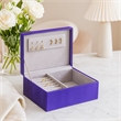 Benjara Jewelry Case with 2 Slots and Earrings Hanger- Blue