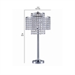 Benjara Metal Table Lamp with Hanging Acrylic Beads and USB Plugin- Silver